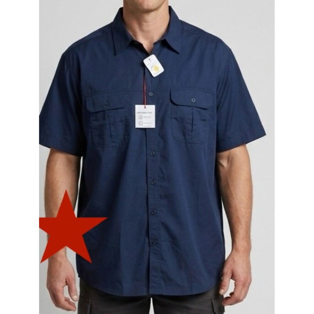 Men's Big & Tall Navy CoPilot Short-Sleeve Shirt Jacket